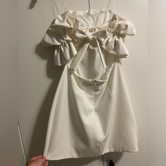 Do Be White Ruffle Mini Dress Size Small - Picture 3 of 3